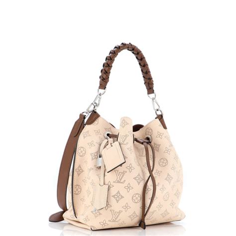 louis vuitton muria bucket bag mahina leather neutral